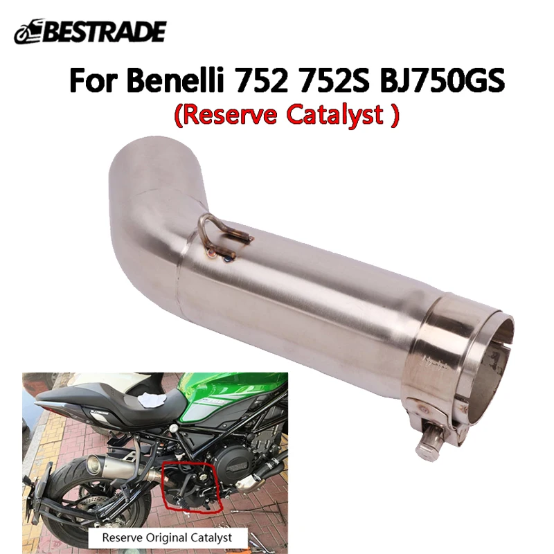 Mid Pipe For Benelli 752 752S BJ750GS All Years Motorcycle Exhaust Tip Middle Link Pipe Stainless Steel Slip On 51mm Mufflers