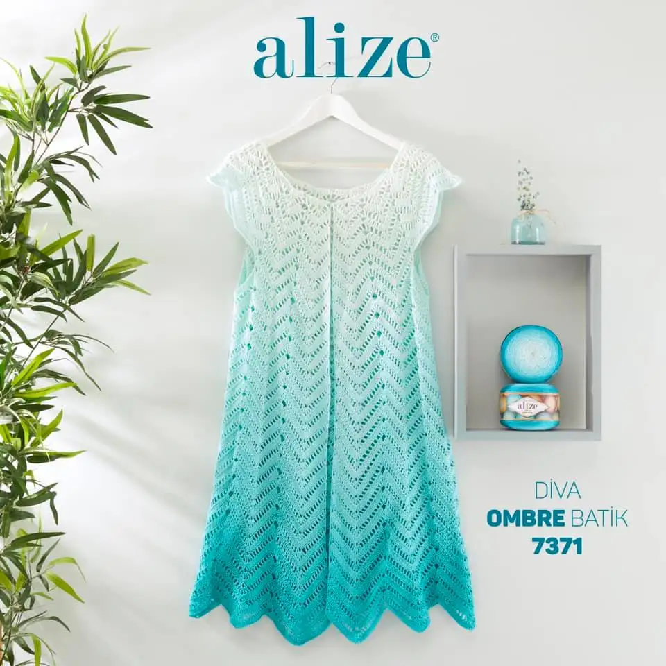 Alize Diva Ombre Batik filato per maglieria a mano, 250 grammi 875 metri, filo, microfibra acrilica, stagione primavera estate, uncinetto, fai da te