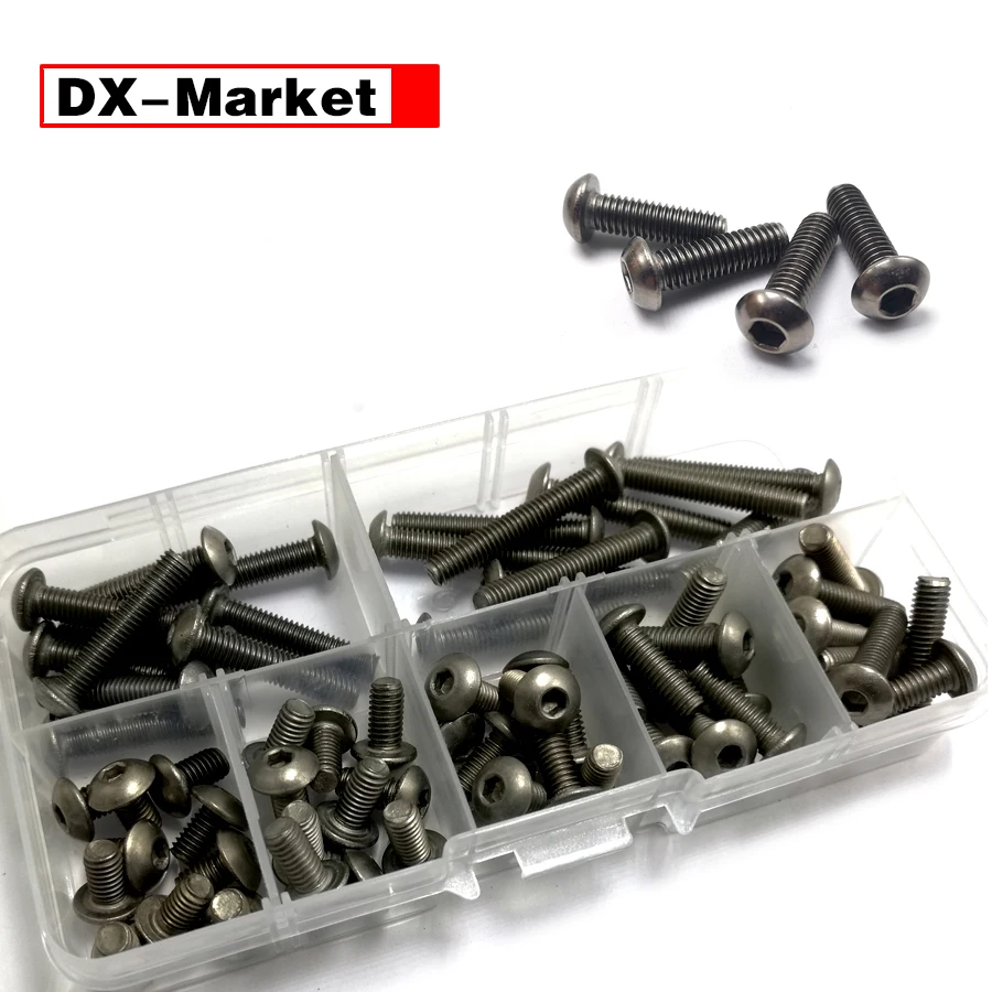 m2.5 m3 m4 m5 m6 Titanium Bolt Kit , Titanium Hex Socket Button Head Screw , E018