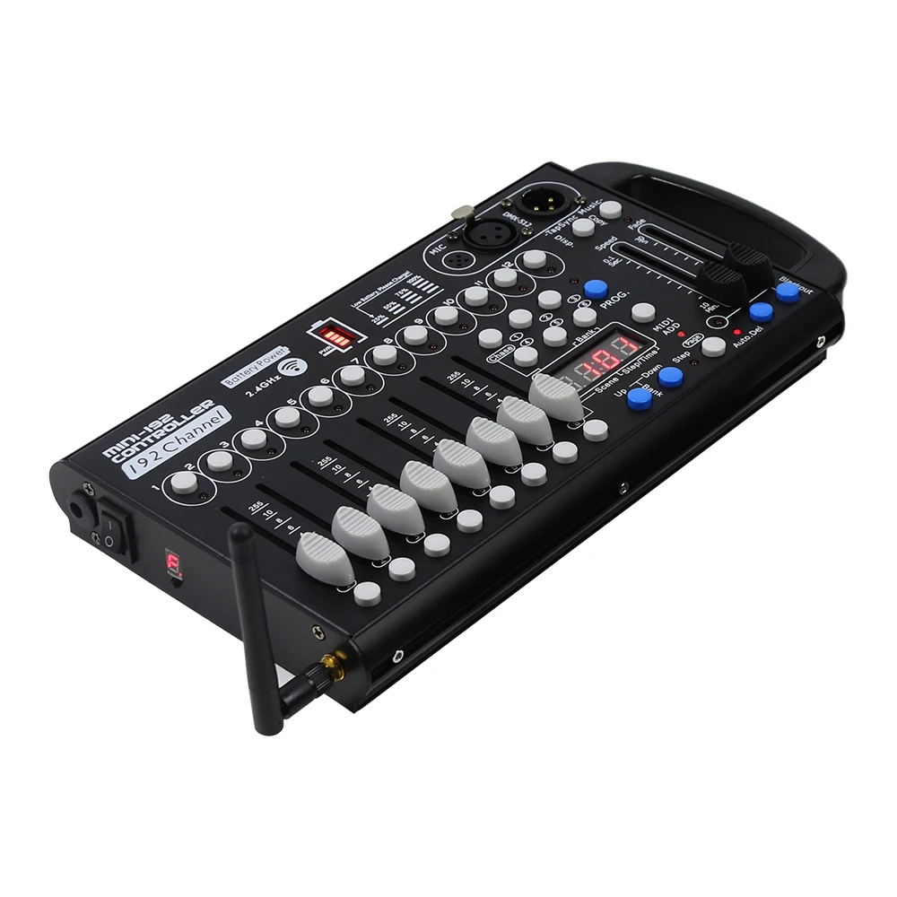 Rechargeable Battery 192 Channel DMX Console Wireless Disco Light Controller For DJ Stage Light KTV Bar Home Party