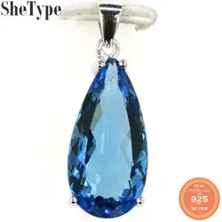 26x10mm Jazaz Drop Shape 3.1g Peridot London Blue Topaz Tourmaline Tanzanite 925 Solid Sterling Silver Pendant