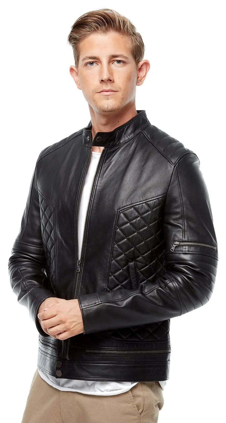 Drago nero maschile cappotti in pelle Orjinal pelle di agnello autunno inverno 2022 Biker Slim Large Size muslimah