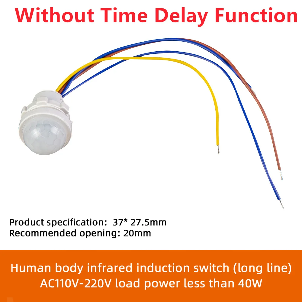 AC 85-AC 265V Adjustable PIR Infrared Ray Motion Sensor Switch Time delay  detector switching For Home Lighting LED Lamp