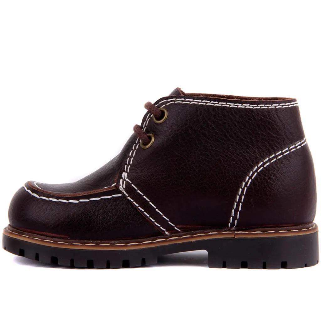 Sail Lakers-Sepatu Bayi Renda Kulit Coklat