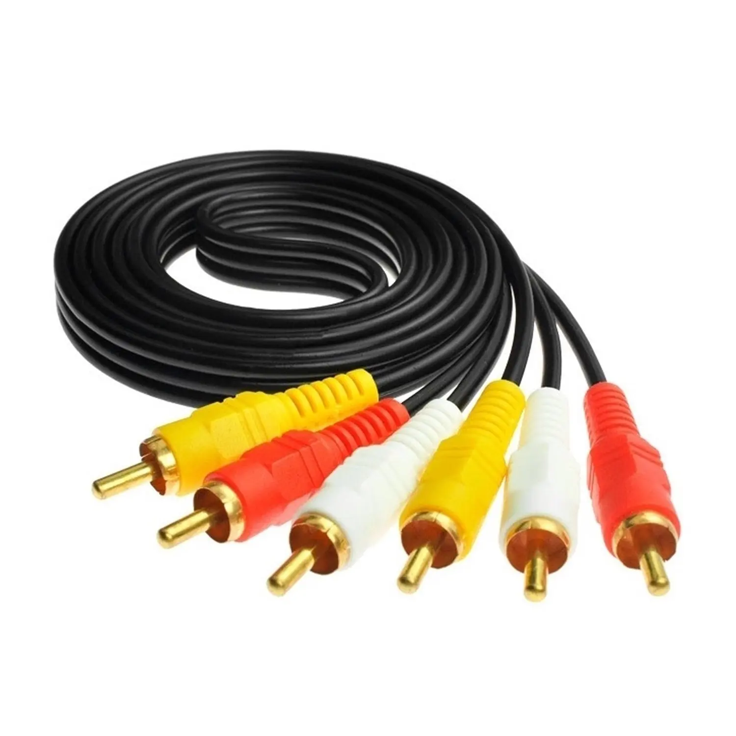 3 RCA to 3 RCA male to male composite TV AV Audio video extension Cable