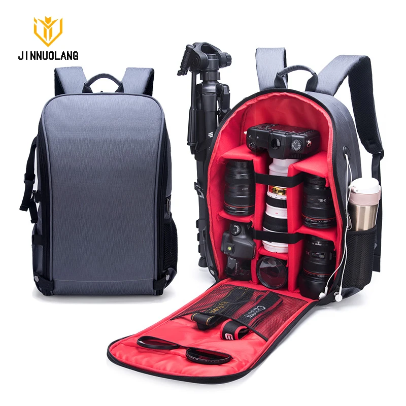 JINNUOLANG ขนาดใหญ่ความจุการถ่ายภาพกล้อง DSLR ไหล่กระเป๋า Rain Cover สำหรับ Canon Nikon Sony Mochila