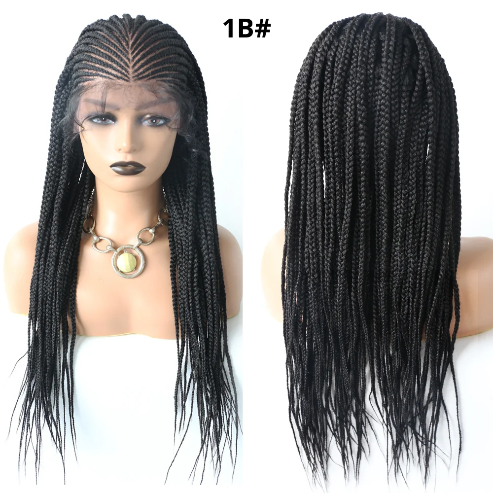 LYRICAL HAIR Swiss Lace Front Lightweight Twist Braids Wigs Micro Cornrow Half Box Heat Friendly African Hair Natural Look with