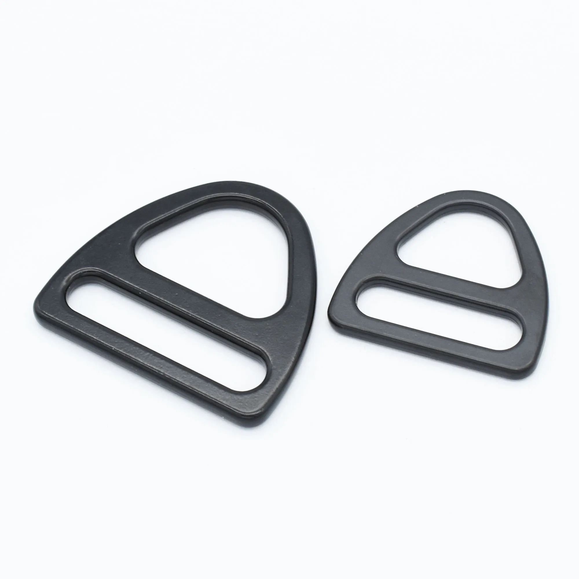 Black Triangle Slide Buckles Belt Buckle Strap Fasteners Adjustable Double Rings Bag Purse Buckles Handbag Buckle  High Quality