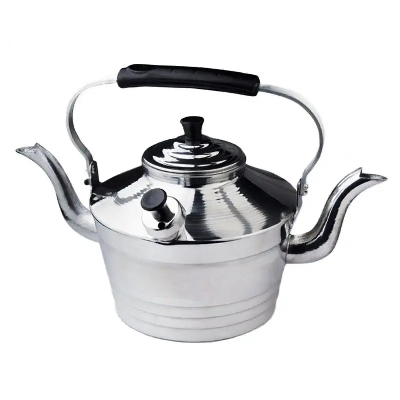 Double Spout Aluminum Camping Teapot Bakelite Heat Proof Handle Picnic Camping Outdoor Quality Double Bowl Teapot