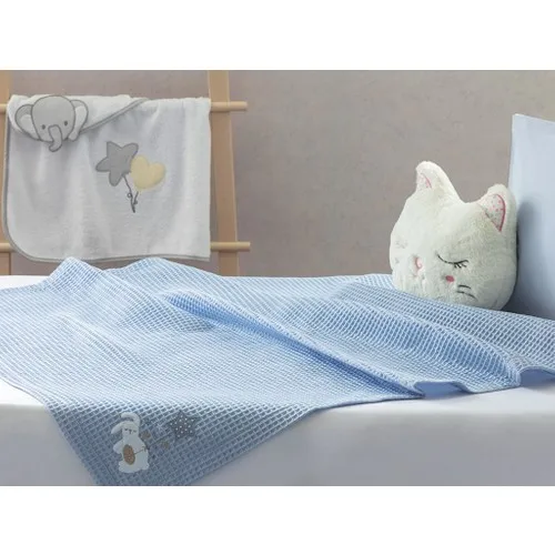 Englısh บ้าน Sleepy กระต่าย Appliqués Bebe Pike 80X110ซม.สีฟ้า