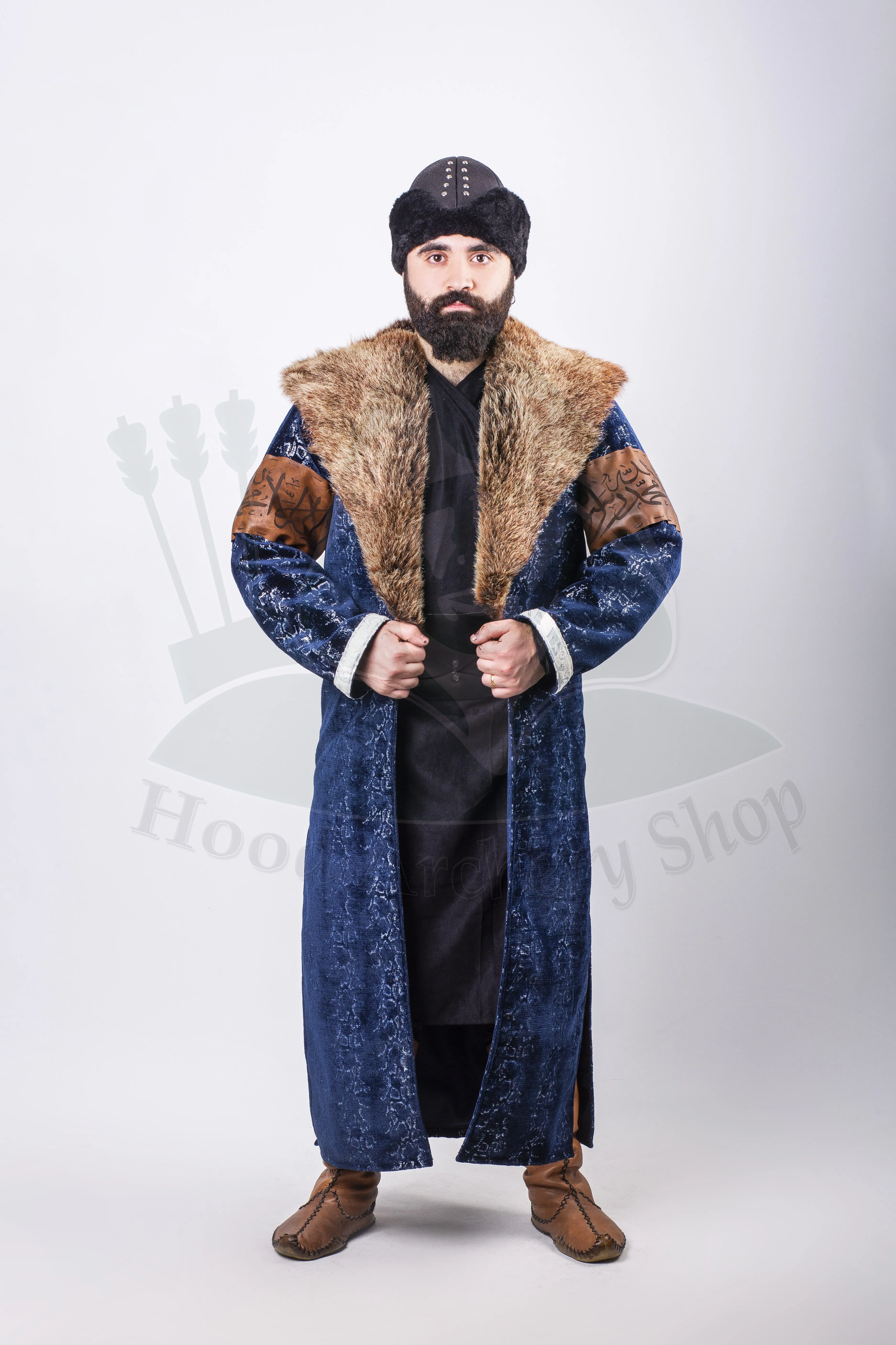 Ertugrul Ghazi Uc Bey Kaftan Dress Costume Medieval Silk Robes and Kimonos Ottoman Man Shirt