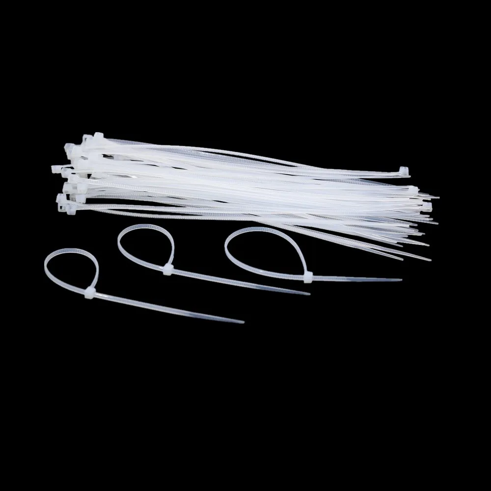 

100pcs Cable Tie 4*150mm 4*200mm 4*250mm 4*300mm White Zip Ties Self Locking Cable Zip Nylon 150mm 200mm Cable Tie