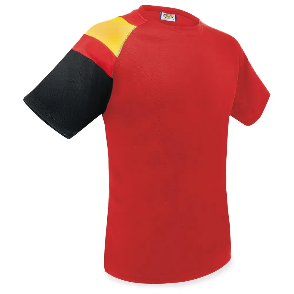 Unisex T-shirt with flag of Spain on the shoulder. Men's T-shirt, women's T-shirt, unisex, men, men, technical, breathable, sports, casual, casual, Spain flag, sport, comfortable, durable