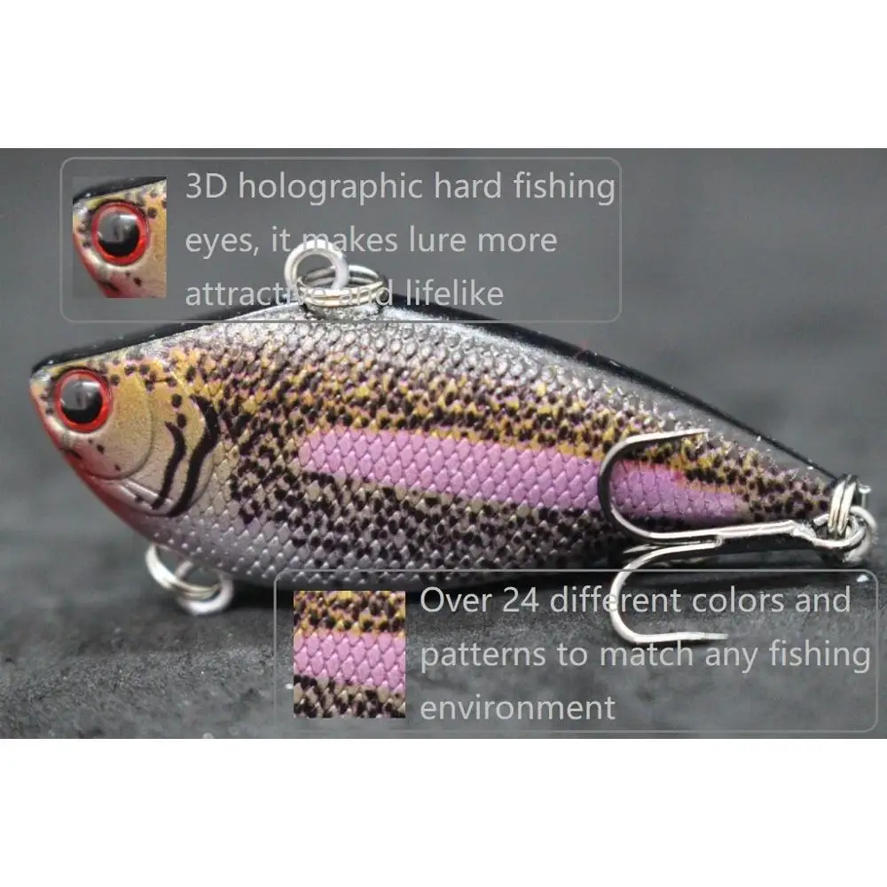 wLure Fishing Lure Lipless 10g Trap Crankbait Hard Bait Sinking Long Casting Minnow L540