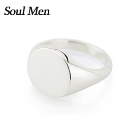 Custom Engravable Solid 925 Sterling Silver Signet Rings Mens Wedding Band Personalize Anniversary Jewelry Gift for VIP Link