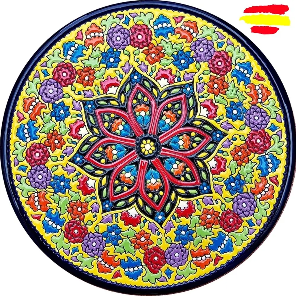 Ceramic plate 29 cm/11.4 inch diameter - Spanish ceramic - enameled up handmade - Made in Spain - MIJASCERAMIC -