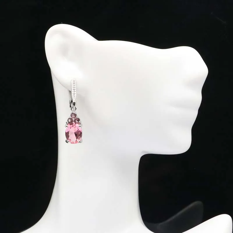 Buy 4 Get 1 Free Lovely 5.7g Violet Tanzanite Aquamarine Pink Morganite London Blue Topaz CZ Silver Earrings