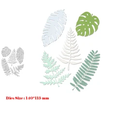 New Arrival Metal Large Tropicals Leaves Stems Cutting Dies For 2024 Scrapbooking Card Making Festive Plants Branch Stencils