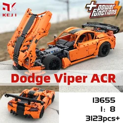 KEJI MOC-13655 Dodge Viper ACR RC Remote Control Racing Car Model Building Blocks Bricks Kit DIY Toys Christmas Gift