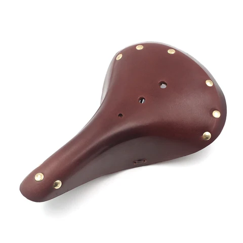 Assento de bicicleta retrô macio, almofada para homens e mulheres, feito à mão, marrom, couro largo, para cidade vintage, ciclismo, peças de selim