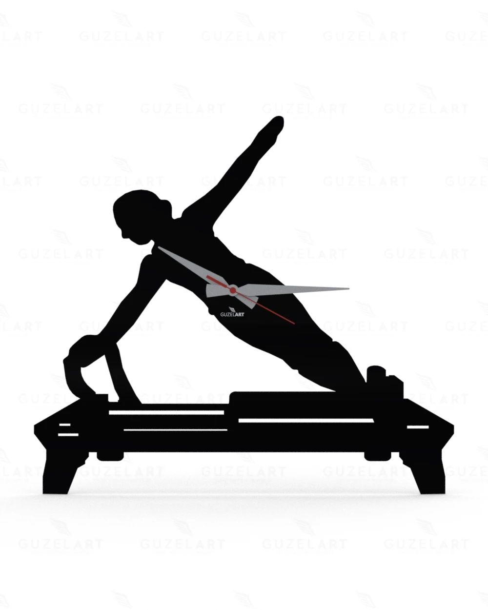 

Pilates Wall Clock GuzelArt Decorative Wall Clock Living Room Decoration Wall Decor Wooden Modern Design Home Decor Black