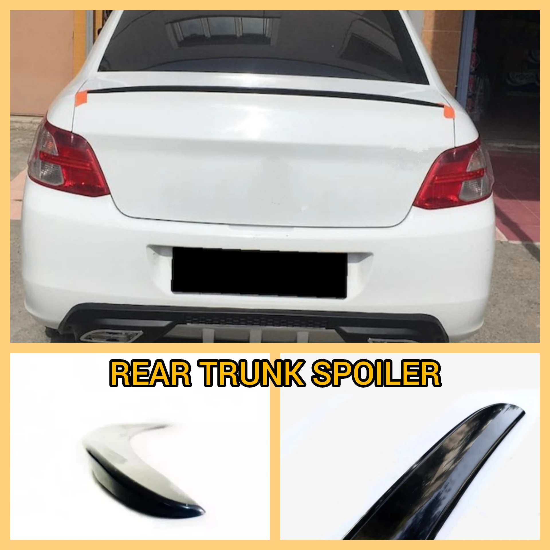 Rear Spoiler For Peugeot 301 2012 2019 Car Accessories Plastic Glossy Black Spoiler Trunk Wing Sports Access Tuning