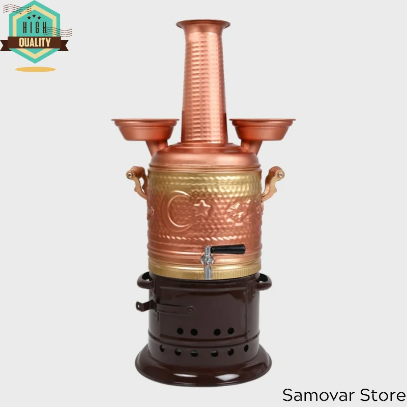 Copper samovar Multicooker Teapot warmer stove tea camping samovar wood stove Multicooker camping firewood kettle Heater picnic