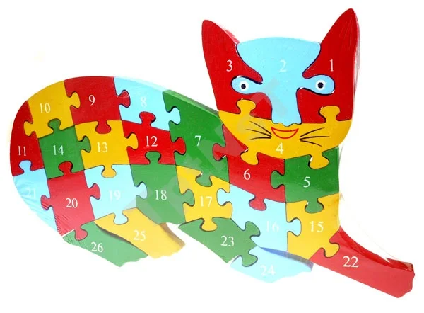 Wooden Puzzle Cat Figure Puzzle