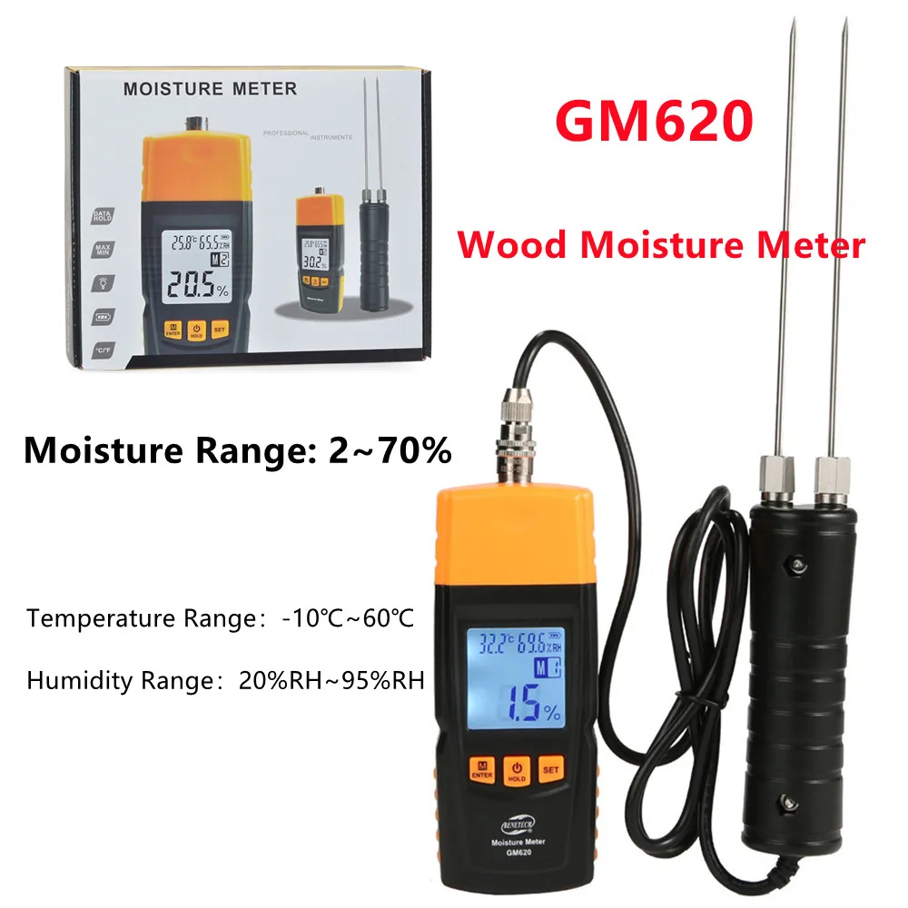 5 قطعة GM620 الرقمية الخشب مقياس الرطوبة 2 ~ 70% جهاز اختبار الرطوبة يده الرطوبة الرطوبة الكهربائية الأخشاب كاشف الرطوبة