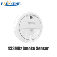 Fire Protection 433MHz Smoke Detector Wireless White Color Smoke Sensor Highly Sensitive alarm fire For Home Alarm System