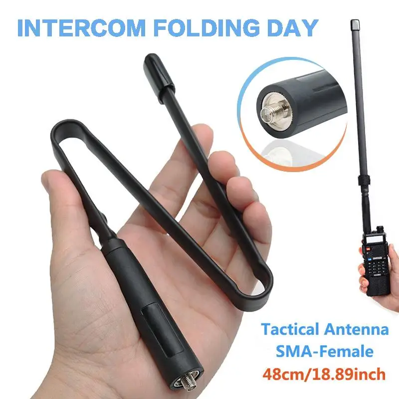 48cm SMA Female Foldable Antenna For Baofeng UV-5R UV-82 Two Way Radio