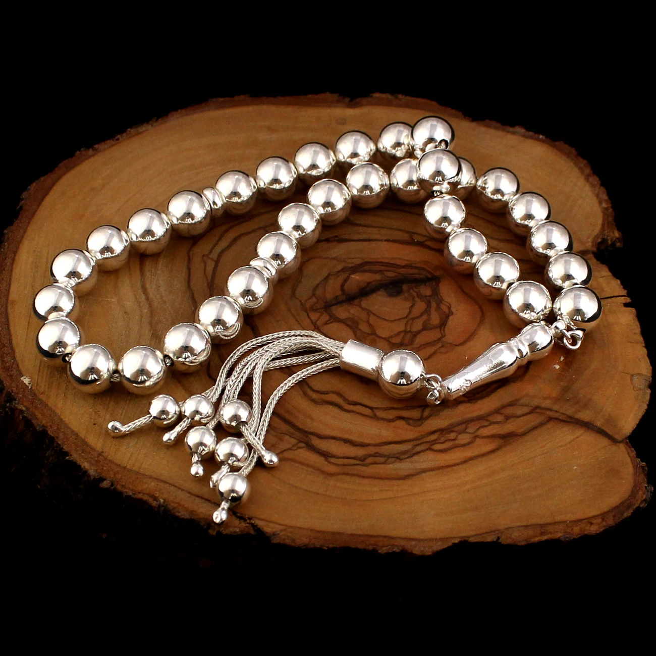 Real Pure 925 Sterling Silver Rosary For Men 33 Beads High quality Handmade Tasbeeh Tasbih Prayer Muslım Turkish Style Bracelet Accessory Retro Gift