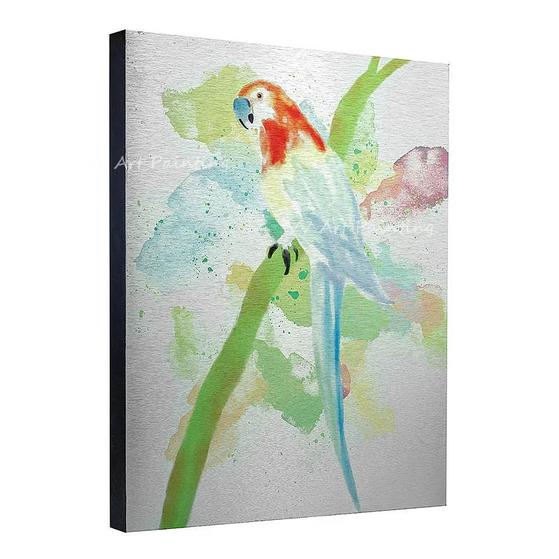 

2022 Bird Green Canvas Animal Cute Pop Art Handpainted Oil Paintings on Canvas Modern Artwork Decoration