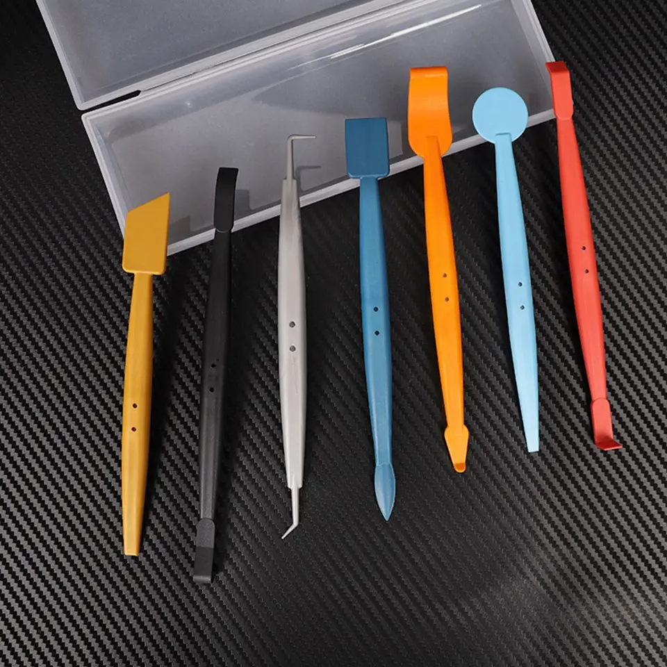 7 Pcs Car Window Sticker Trimming Edge Plug Seam Edge Trimming Tool Magnetic Scraper Squeegee Set MO-630