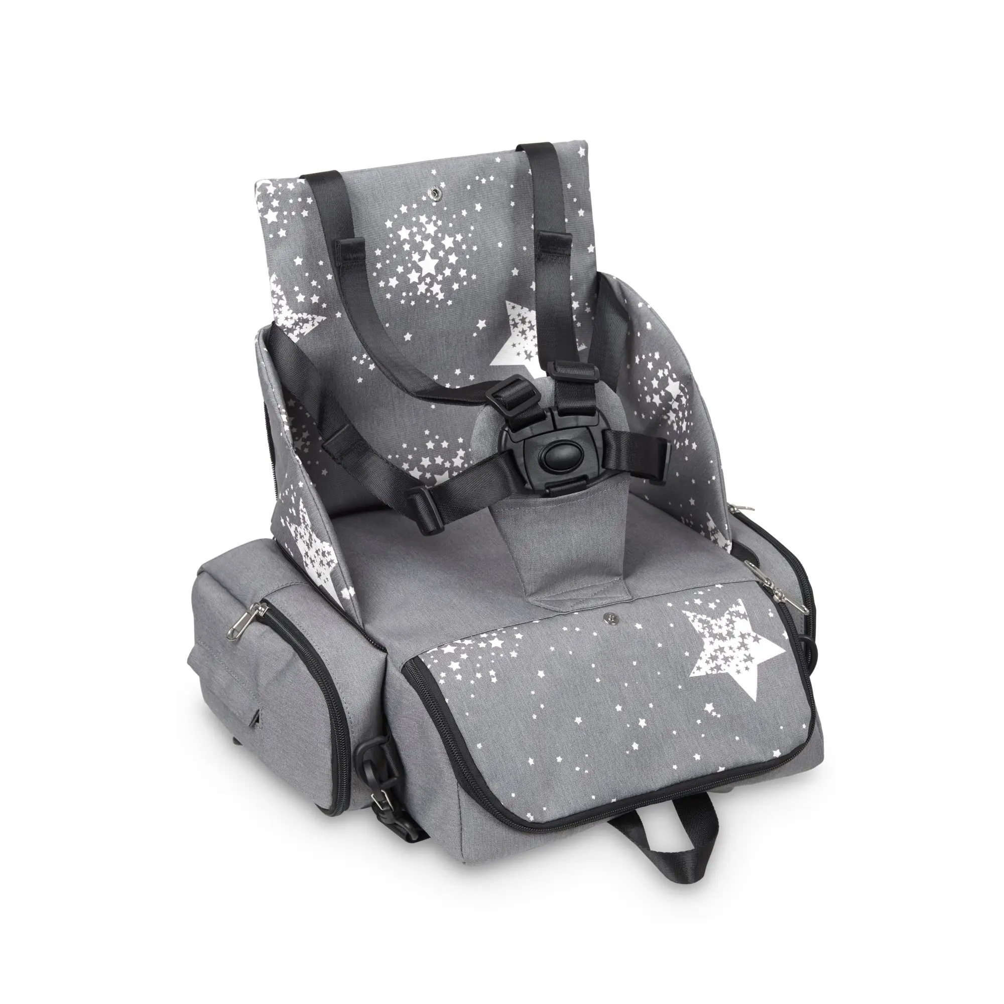 Portable Travel high chair Booster Bag Stars, soft and padded baby seat, portable Convertible into 2-in-1 backpack