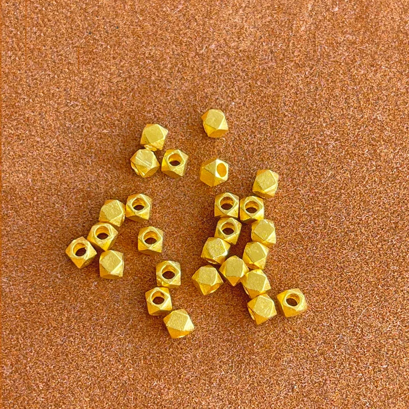 

New Arrival 24K Yellow Gold Beads Women 999 Gold 3mm Loose Beads