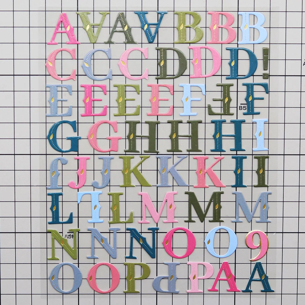 Creative Path Leaf Aufkleber mit englischen Buchstaben, Folien-Schachtelkarton-Alphabet-Aufkleber für Scrapbooking, Journaling, Planer, DIY-Kartenherstellung – Detail 2