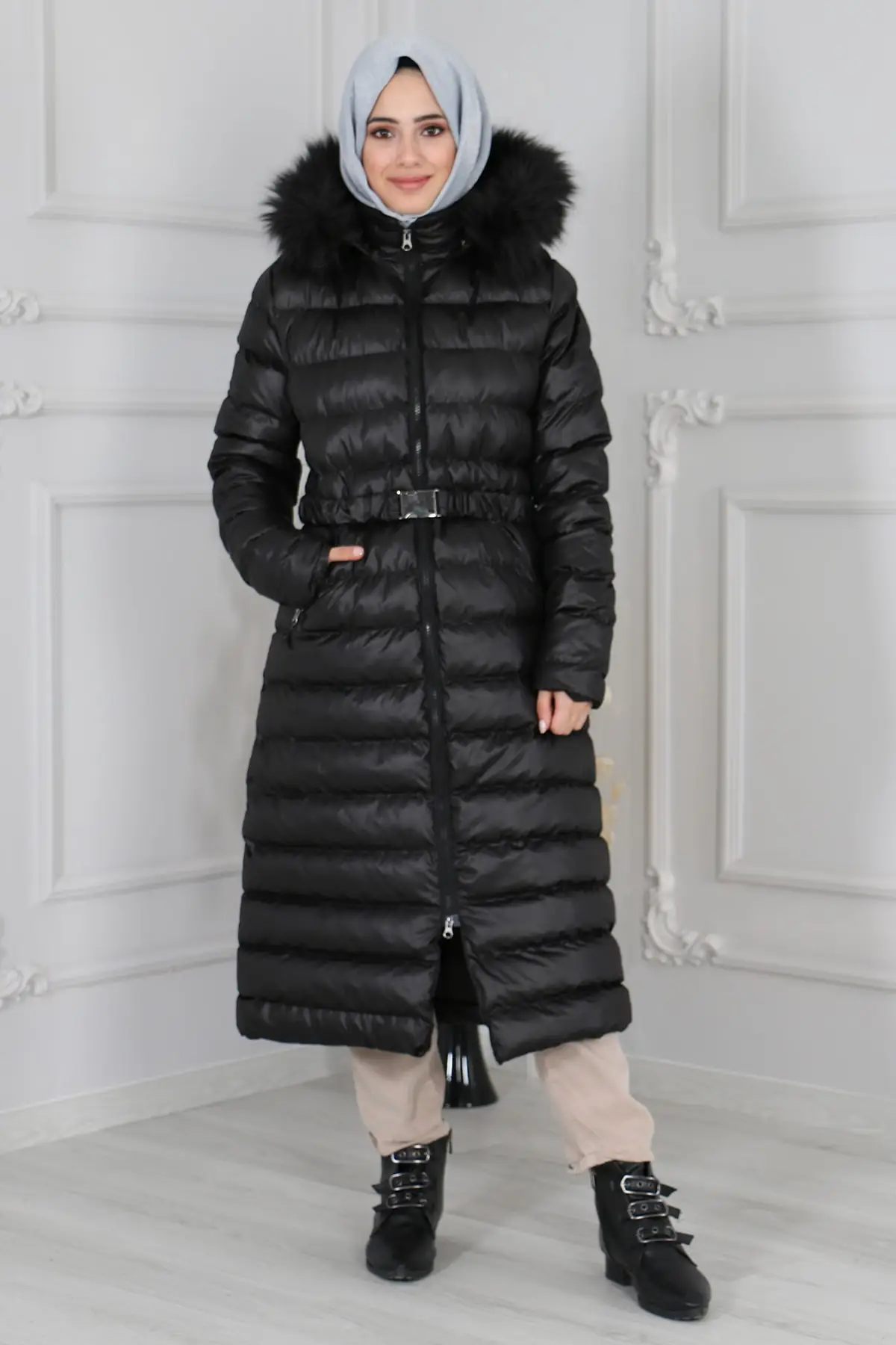 Women\'s Black Inflatable Coat