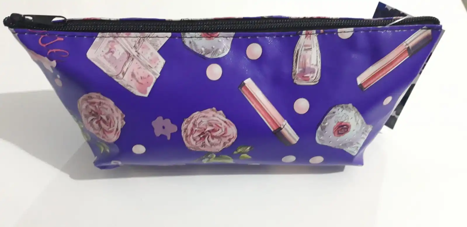 Bag, Women kayak large purple pattern makeup bag leather practical makeup organizer multi-purpose makeup bag