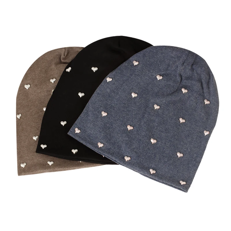 Women Winter Warm Soft Cotton Beanies Fashion Pentagram Accessories Solid Color Hats Ladies Knitted Elastic Skullies Caps Bonnet