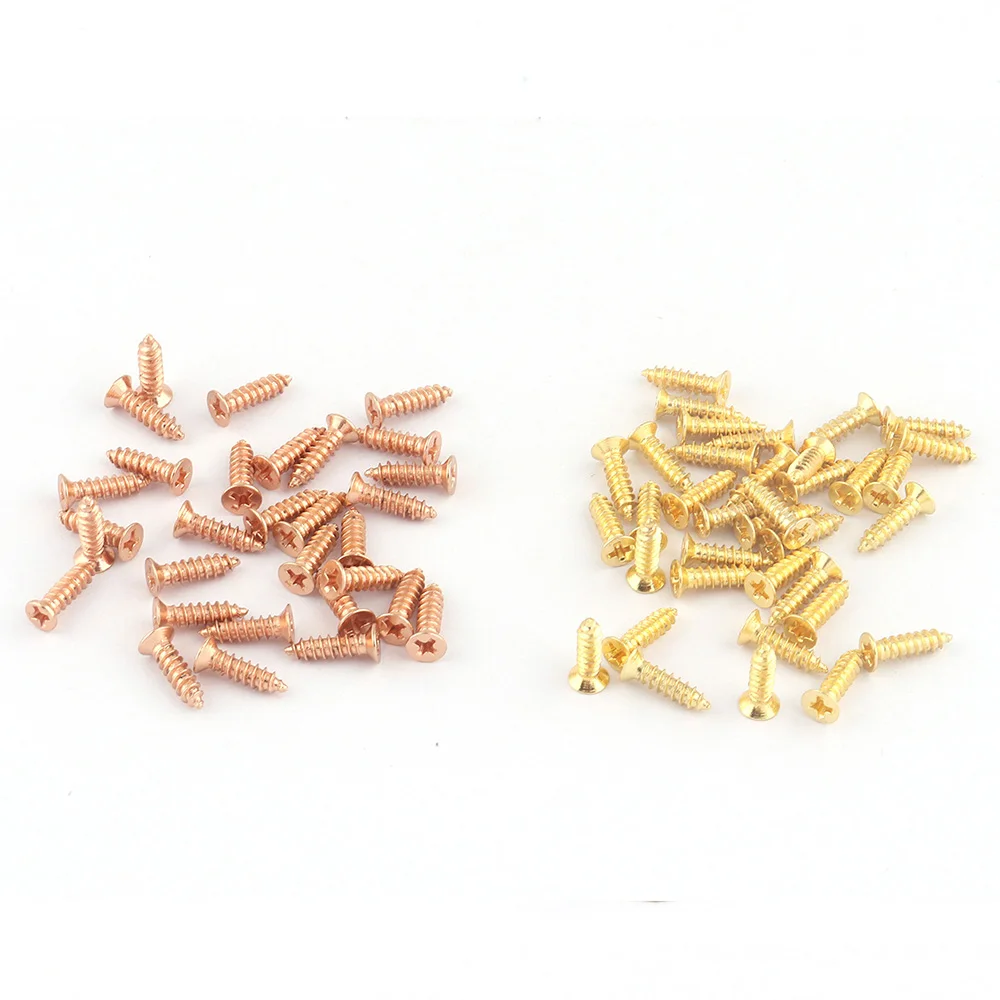 

4mm Rose Gold Metal Woodworking Screw Hardware Round Head Screws Fastener Hinge Cupboard Cabinet Furniture Door Latch Decorative