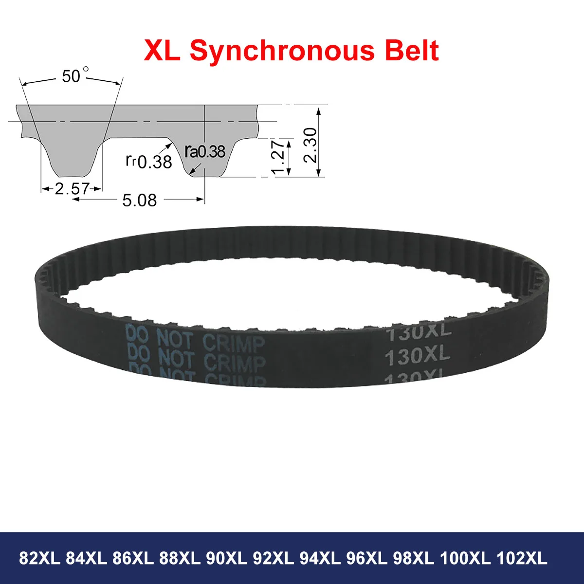 1Pcs XL Timing Belt 82 84 86 88 90 92 94 96 98 100 102XL Width 10mm 12.7mm Rubber Synchronous Belt Drive Belt