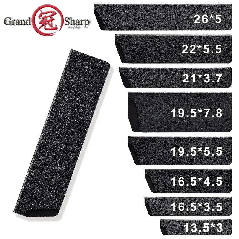 Grandsharp 8-Piece Knife Edge Guard Set Black Universal ABS Plastic Sheath Non-Toxic BPA-Free Felt Lining Chef Kitchen Tools