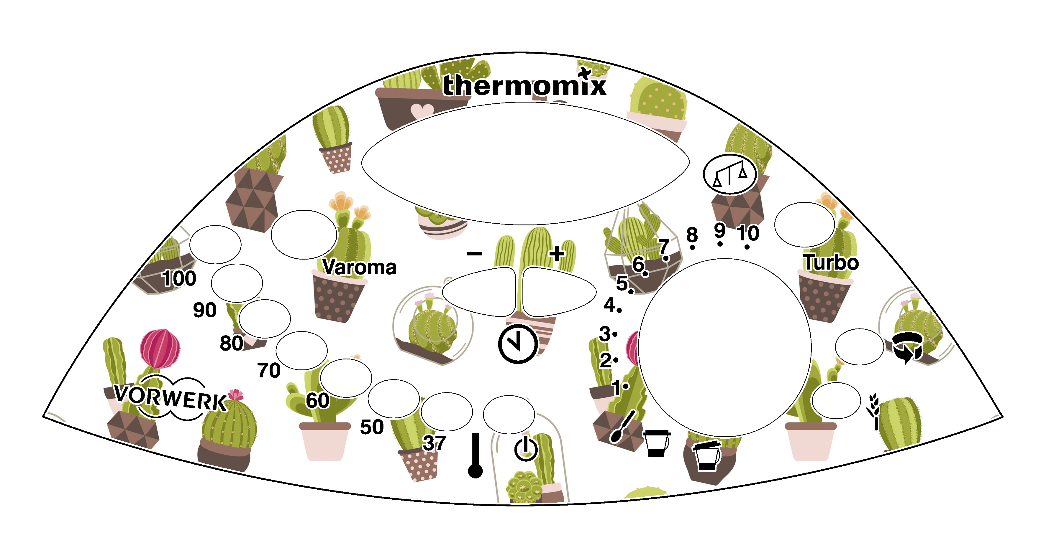 Vinyl CACTUS repairing erase, BUMPER front PANEL, control PANEL, push button for THERMOMIX TM31