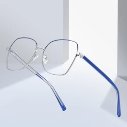 Fashion Women Glasses Frame Optical Eyewear Full Rim Oversize Alloy Prescription Eyewear Anti-scratch Spectacles
