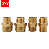Brass Pipe Hex Nipple Fitting Quick Coupler Adapter 1/8 1/4 3/8 1/2 3/4 1 Male to Male Thread Water Oil Gas Connector