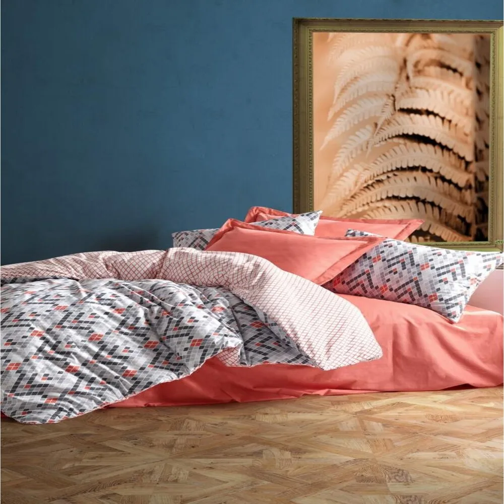 Cotton Box Minimal Tile Duvet Cover Set - 100% Cotton Duvet cover: 160x220 Bed sheet: 160x240cm