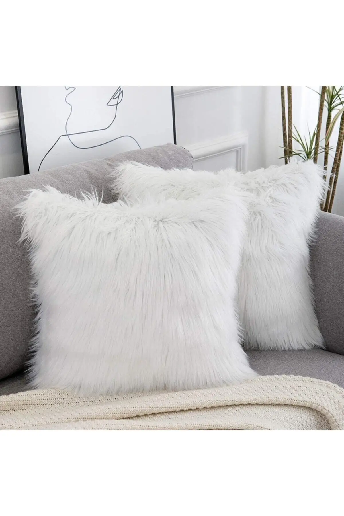 45*45 Plush Cushion Cover  Decorative Pillows Throw Pillow Case Soft Solid Colors Luxury Home Decor Living Room Sofa Seat Coffee