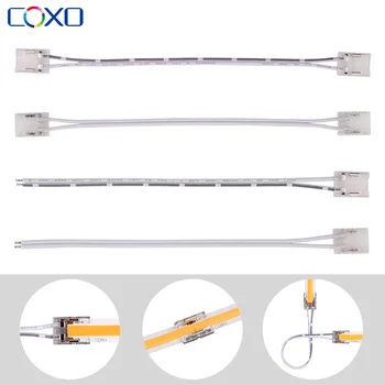 10 adet 2pin LED şerit konektörü 8mm 10mm 5050 2835 3528 COB LED şerit ışıkları şeffaf tek çift son IP20 konnektörleri