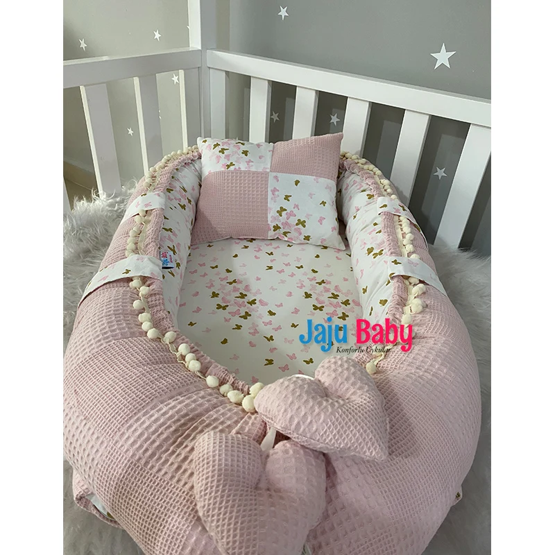 Babynest Poeder Snoek Vlinder Ontwerp 0-24 Maanden Moeder Kant Baby Bed Baby Nest